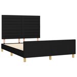 vidaXL Cadre de lit avec tête de lit Noir 140x190 cm Tissu