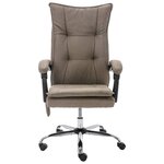 vidaXL Chaise de bureau de massage Taupe Tissu