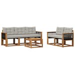 vidaXL Ensemble de canapés d'extérieur 6 pc Naturel et gris clair