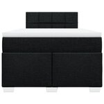 vidaXL Sommier à lattes de lit avec matelas Noir 120x200 cm Tissu