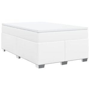 vidaXL Sommier à lattes de lit avec matelas blanc 120x190cm similicuir