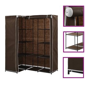 vidaXL Garde-robe d'angle Marron 130x87x169 cm
