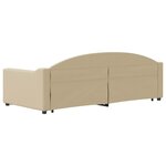 vidaXL Lit de jour avec lit gigogne crème 90x200 cm tissu