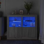 vidaXL Armoires latérales et lumières LED 2 Pièces sonoma gris