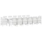 vidaXL Ensemble de salle à manger pour jardin 15 Pièces Blanc Rattan Polt