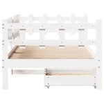 vidaXL Lit de jour et tiroirs sans matelas blanc 90x190 cm bois massif