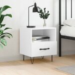 vidaXL Table de chevet blanc brillant 40x35x47 5 cm bois d’ingénierie