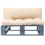 vidaXL Canapé de jardin palette avec coussins sable Pinède