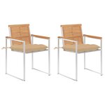 vidaXL Chaises de jardin avec coussins 2 Pièces Teck solide et acier