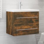 vidaXL Armoire de lavabo Chêne fumé 60x38 5x48 cm Bois d'ingénierie