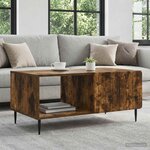 vidaXL Table basse Chêne fumé 90 x 50 x 40 cm Bois d'ingénierie