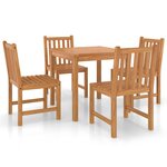 vidaXL Ensemble à manger de jardin 5 Pièces Bois de teck solide