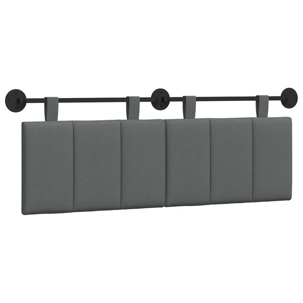 vidaXL Tête de lit suspendue Gris foncé Tissu