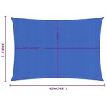 vidaXL Voile d'ombrage 160 g/m² rectangulaire bleu 3x4 5 m PEHD