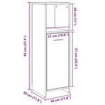 vidaXL Armoire de salle de bain vieux bois 30x30x95 cm bois ingénierie