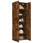 vidaXL Armoire de rangement chêne fumé 80x42 5x225cm bois d'ingénierie