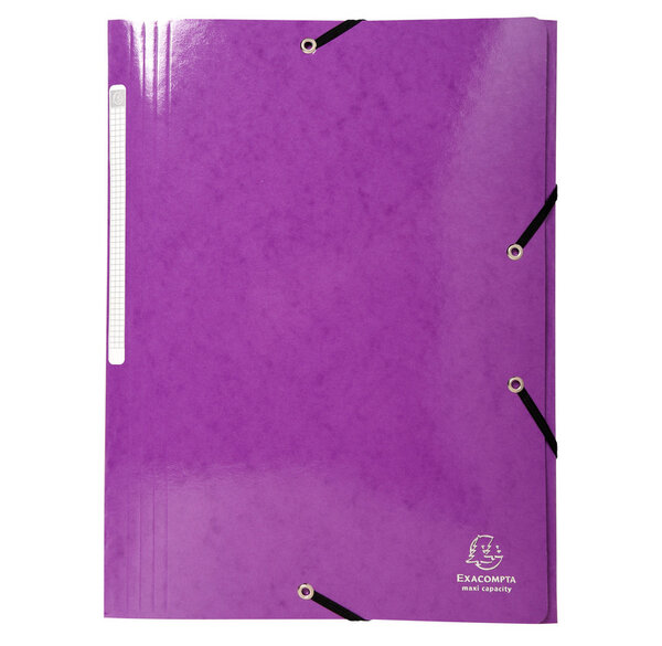 Chemise 3 rabats élastiques Max Capacité IDERAMA Carte pelliculée 425g Violet EXACOMPTA