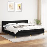 vidaXL Sommier à lattes de lit avec matelas Noir 200x200 cm Tissu