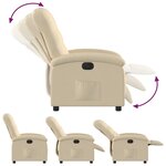 vidaXL Fauteuil inclinable électrique Crème Tissu