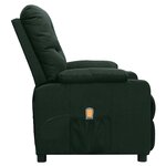 vidaXL Fauteuil de massage Vert foncé Tissu