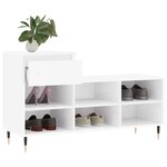vidaXL Armoire à chaussure Blanc brillant 102x36x60 cm Bois ingénierie