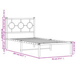 vidaXL Cadre de lit métal sans matelas avec tête de lit blanc 90x200cm