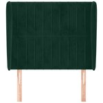vidaXL Tête de lit avec oreilles Vert foncé 103x23x118/128 cm Velours