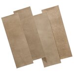 WallArt Panneaux muraux en cuir Salisbury Beige sableux 16 Pièces