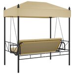vidaXL Balancelle de jardin avec auvent sable acier