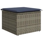 vidaXL Salon de jardin avec coussins 7 Pièces noir résine tressée acacia