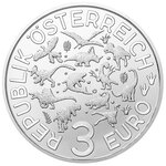 Pièce de monnaie 3 euro Autriche 2020 – Mosasaure