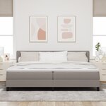 vidaXL Lit à sommier avec matelas gris 200x200 cm tissu