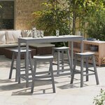 vidaXL Ensemble de bar de jardin 4 Pièces Gris clair HDPE