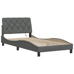vidaXL Cadre de lit sans matelas gris foncé 100x200 cm tissu