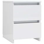 vidaXL Tables de chevet 2 Pièces Blanc brillant 30 x 30 x 40 cm Aggloméré