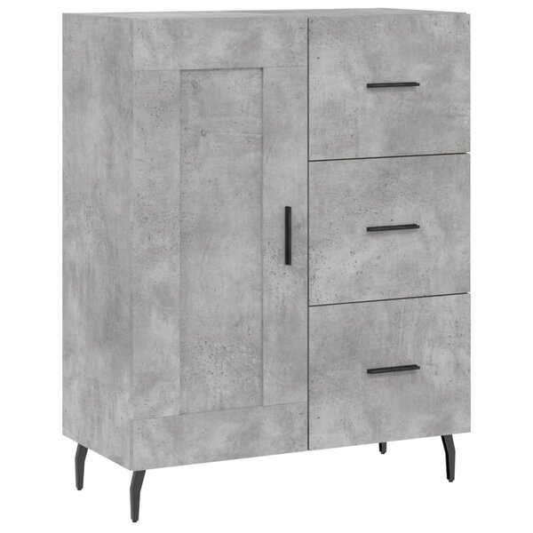 vidaXL Buffet gris béton 69 5x34x90 cm bois d'ingénierie