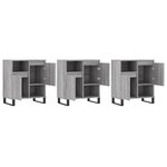 vidaXL Buffets 3 Pièces Sonoma gris Bois d'ingénierie