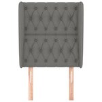vidaXL Tête de lit avec oreilles Gris foncé 83x23x118/128 cm Tissu
