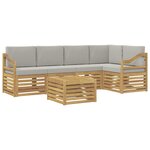 vidaXL Ensemble de canapés d'extérieur 6 Pièces Blanc et gris clair