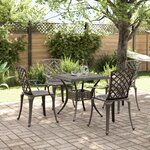 vidaXL Ensemble manger de jardin 5 Pièces bronze aluminium coulé