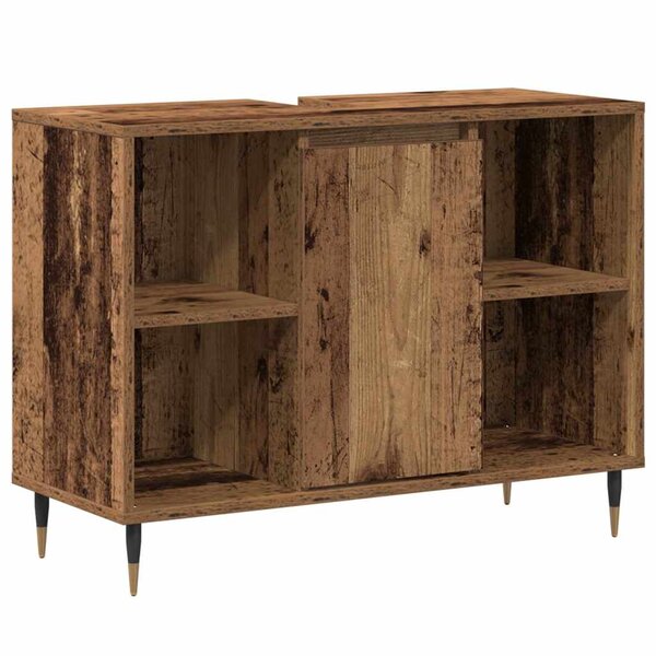 vidaXL Cabinet de salle de bain avec porte Bois ancien 80 x 33 x 60 cm