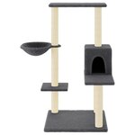 vidaXL Arbre à chat avec griffoirs en sisal gris foncé 95 cm