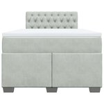 vidaXL Sommier à lattes de lit et matelas gris clair 120x190cm velours