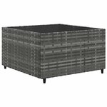 vidaXL Salon de jardin 5 Pièces avec coussins Gris Résine tressée