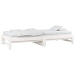 vidaXL Lit coulissant sans matelas blanc 2x(80x200)cm