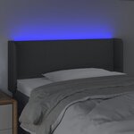 vidaXL Tête de lit à LED Gris foncé 103x16x78/88 cm Tissu