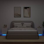 vidaXL Armoires de chevet et lumières LED 2Pièces blanc bois d'ingénierie
