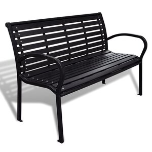 vidaXL Banc de jardin 125 cm acier et WPC noir