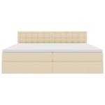 vidaXL Lit avec rangement et matelas avec matelas Crème 200 x 200 cm