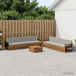 vidaXL Ensemble de canapés d'extérieur 9 Pièces Naturel et gris clair